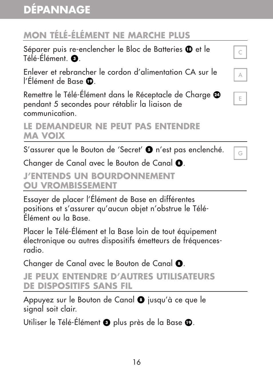 Dépannage | Plantronics CT10 User Manual | Page 41 / 136