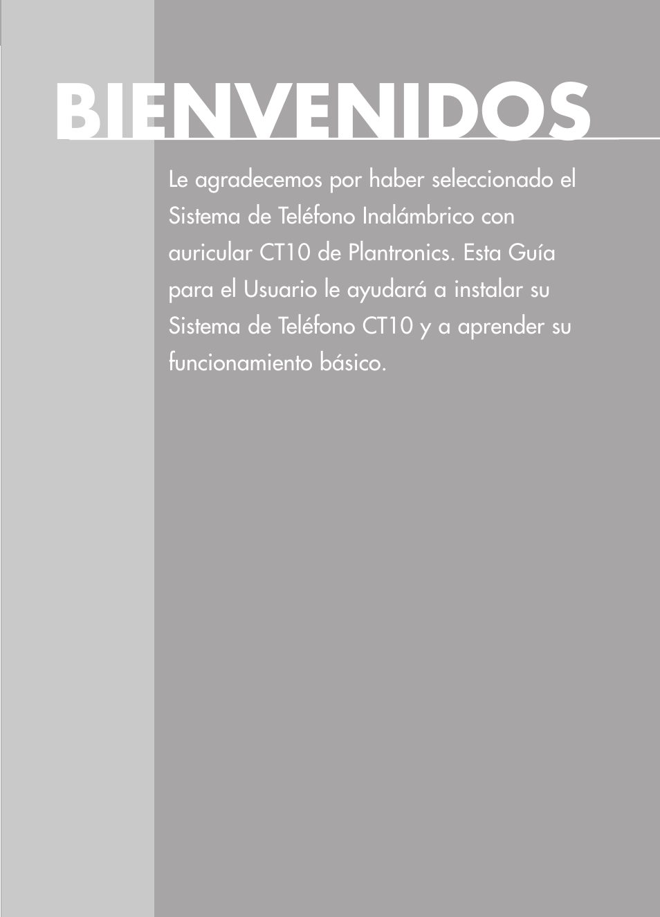 Bienvenidos | Plantronics CT10 User Manual | Page 46 / 136