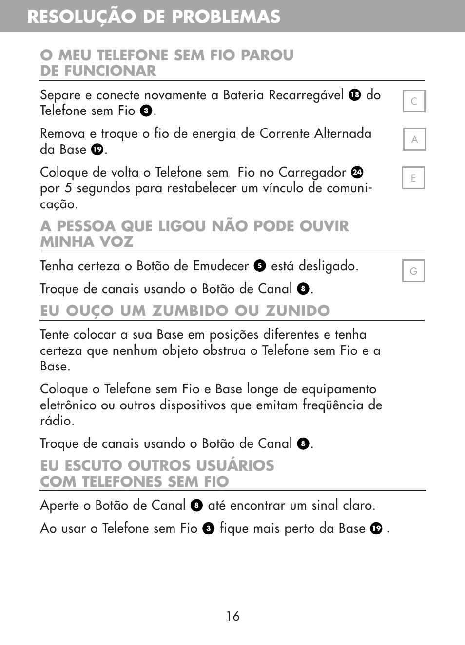 Resolução de problemas | Plantronics CT10 User Manual | Page 79 / 136