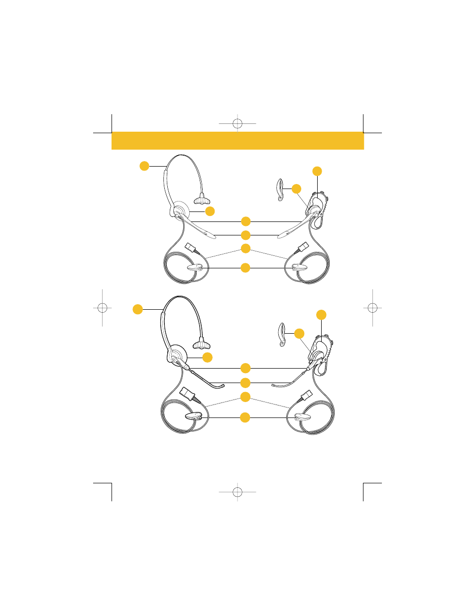 Diagram, 1,2,3, Over-the-ear picture, Over-the-head picture | Diagram | Plantronics DuoSet H141N User Manual | Page 4 / 17