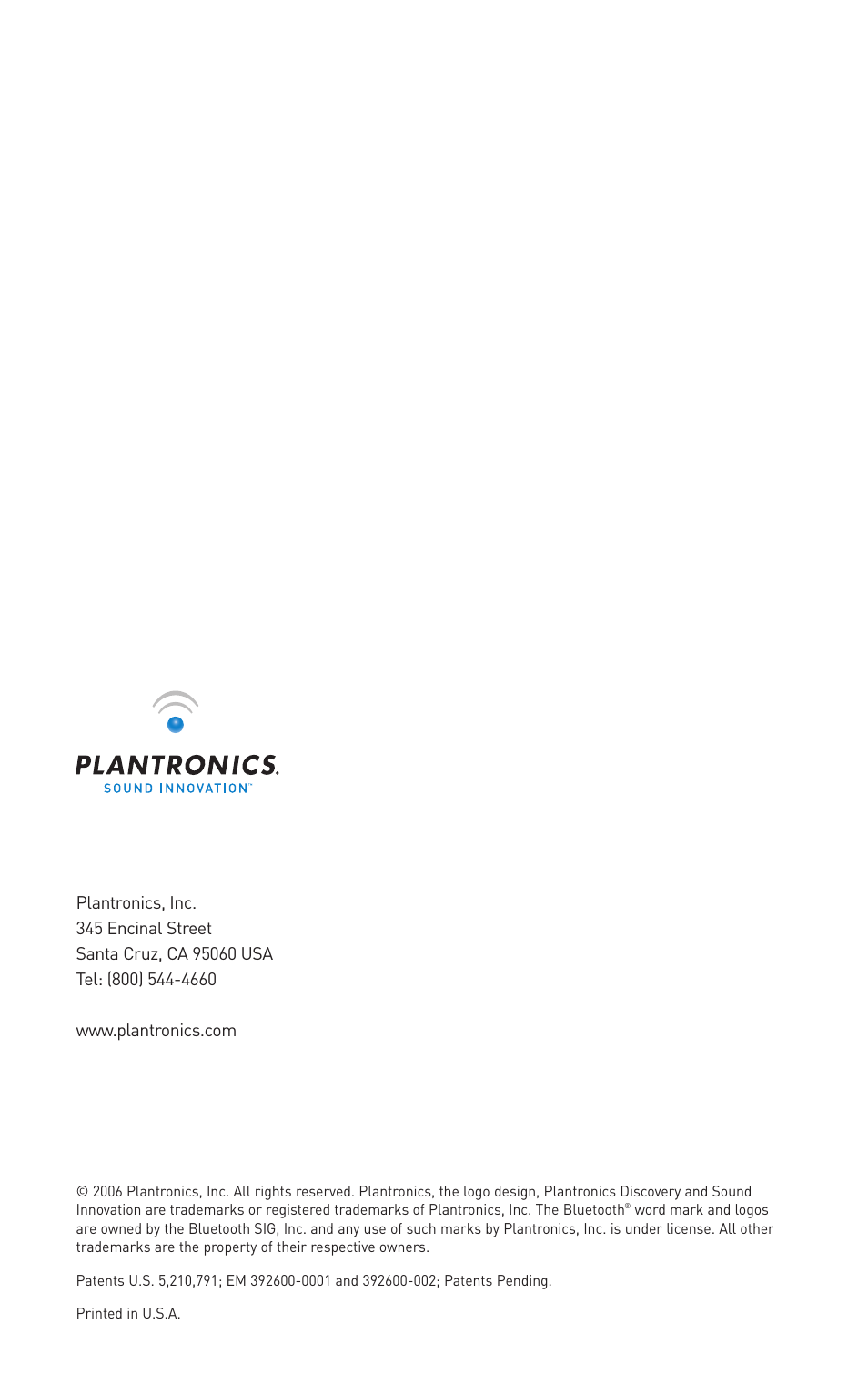 Plantronics Discovery Bluetooth Headset with Digitally Enhanced Sound for Clear Conversation 665 User Manual | Page 16 / 16
