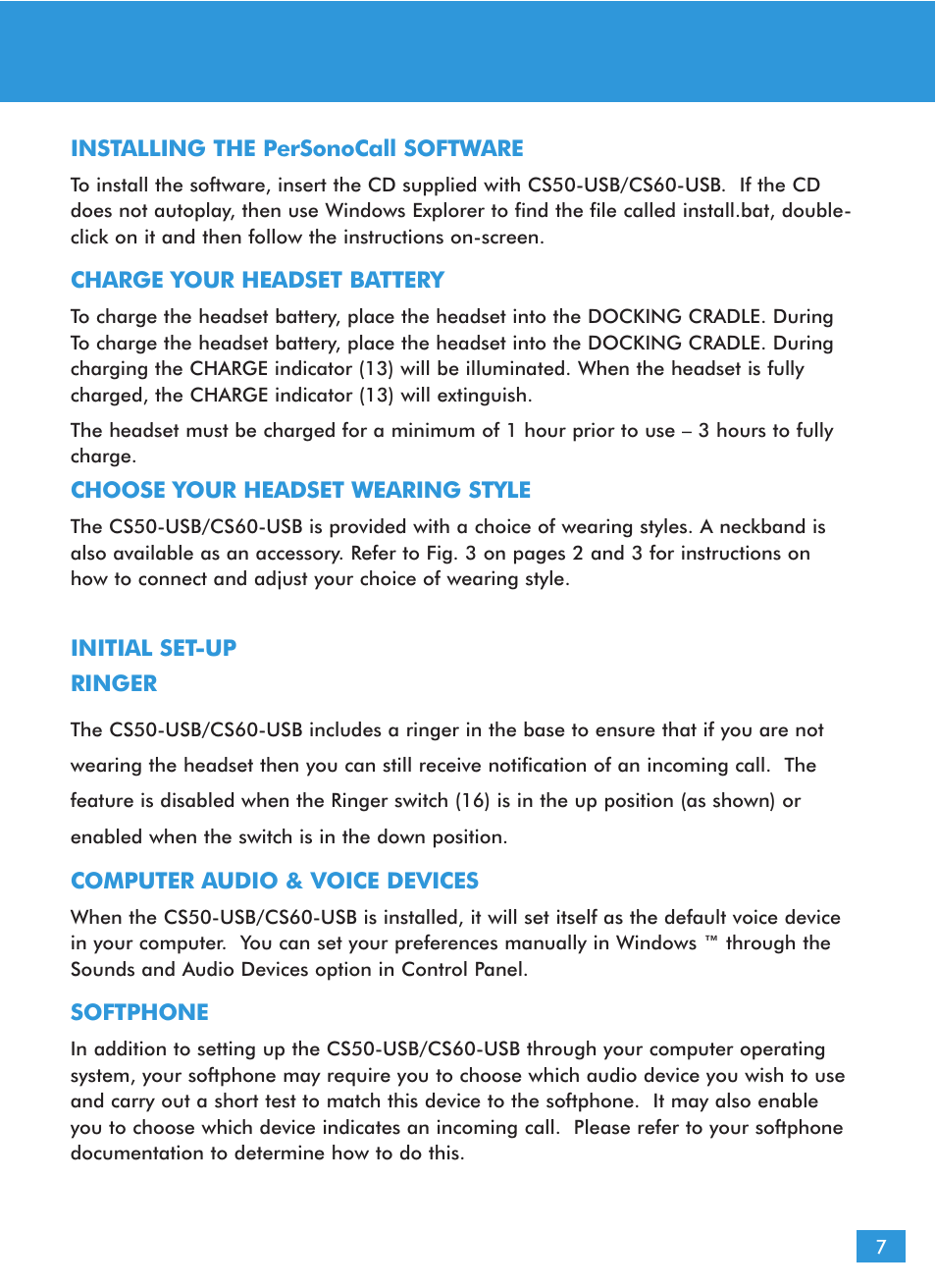 Plantronics CS60 User Manual | Page 8 / 21