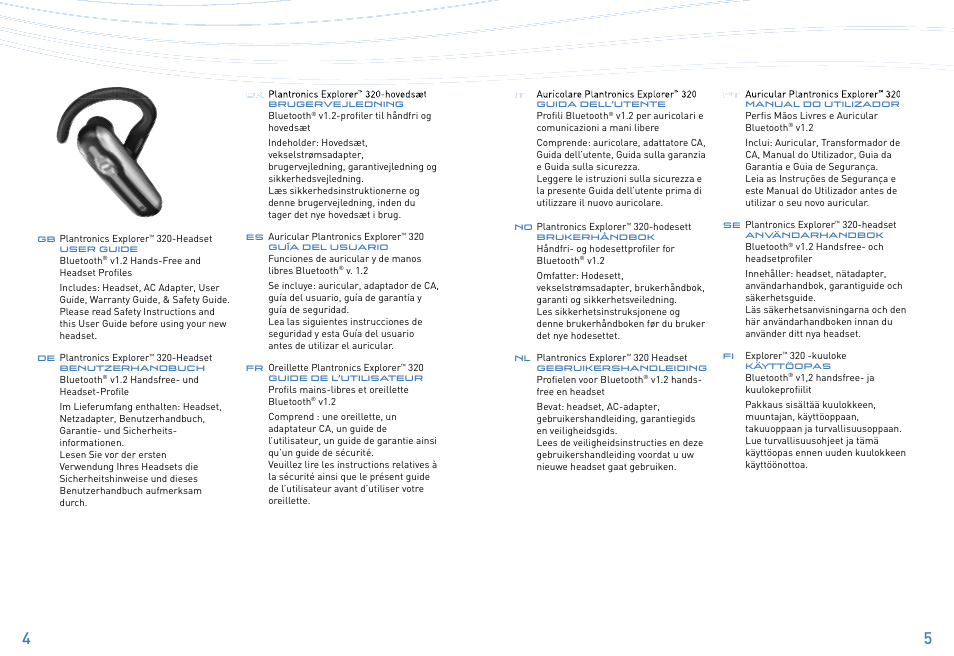 Plantronics Explorer 320 User Manual | Page 3 / 21