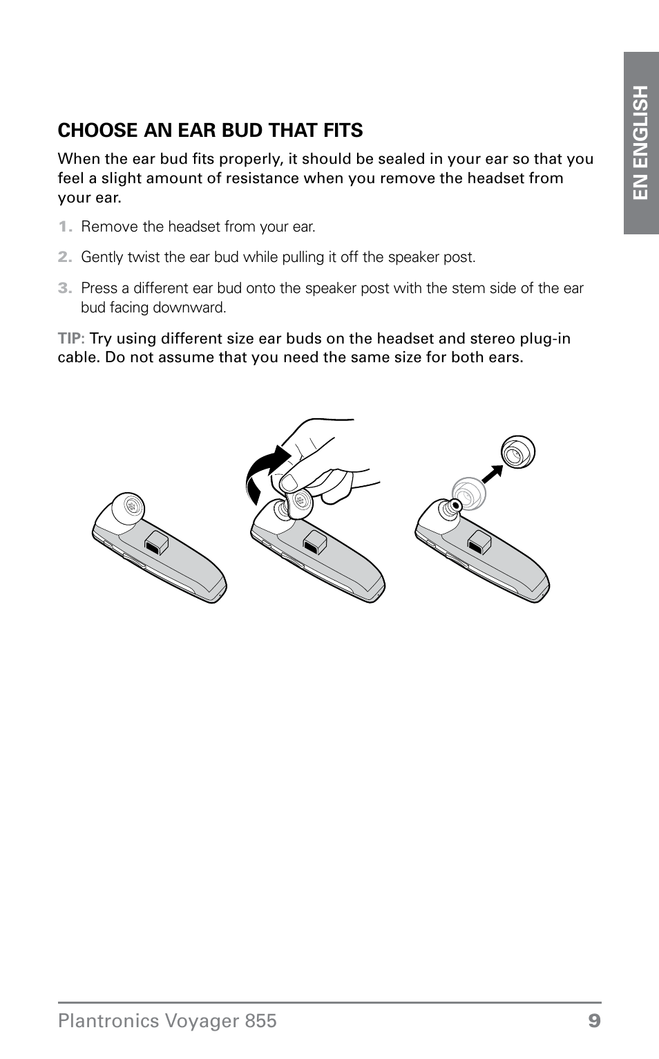 Plantronics VOYAGER855 User Manual | Page 9 / 44