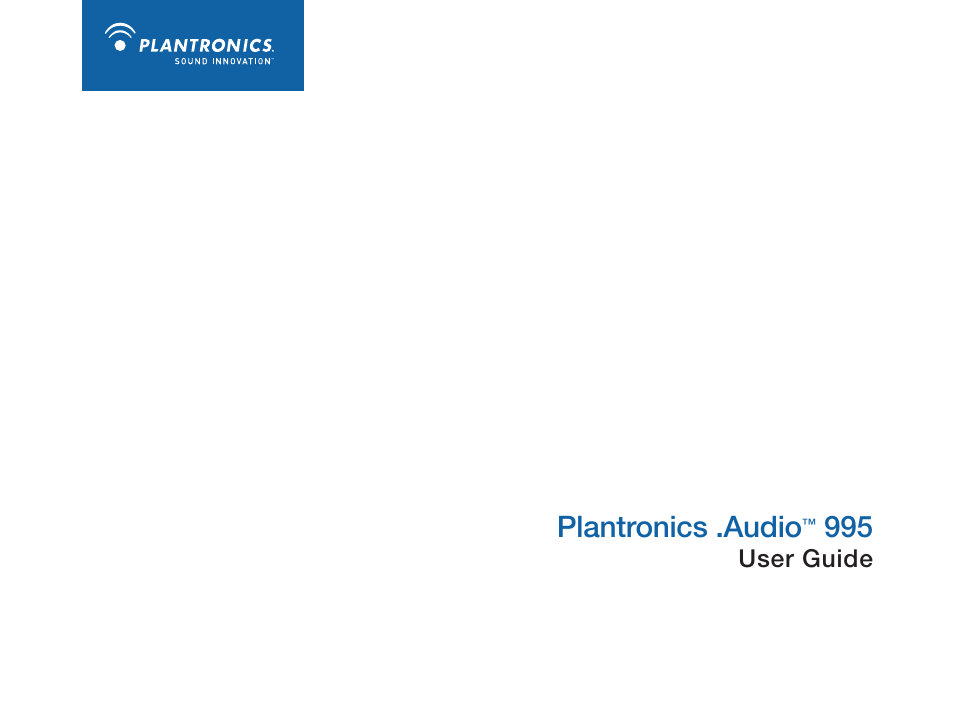 Plantronics 995 User Manual | 19 pages