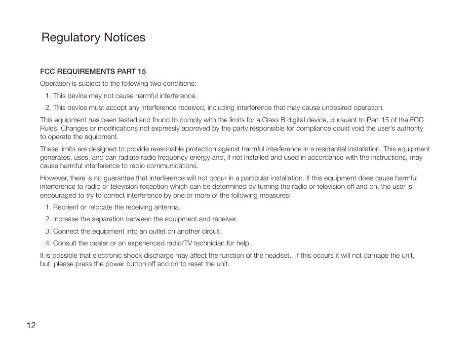Regulatory notices | Plantronics 995 User Manual | Page 16 / 19