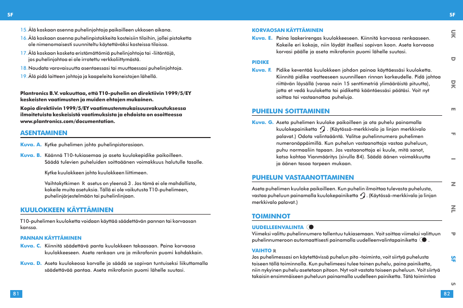 Plantronics T10 User Manual | Page 41 / 47