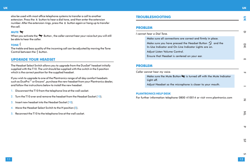 Troubleshooting problem, Problem, Upgrade your headset | Plantronics T10 User Manual | Page 6 / 47