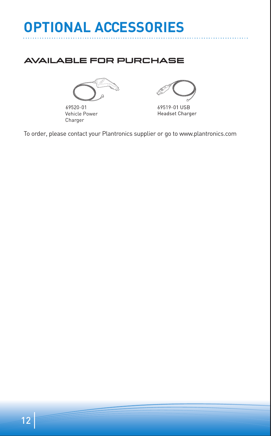 Optional accessories | Plantronics Discovery 645 User Manual | Page 12 / 32