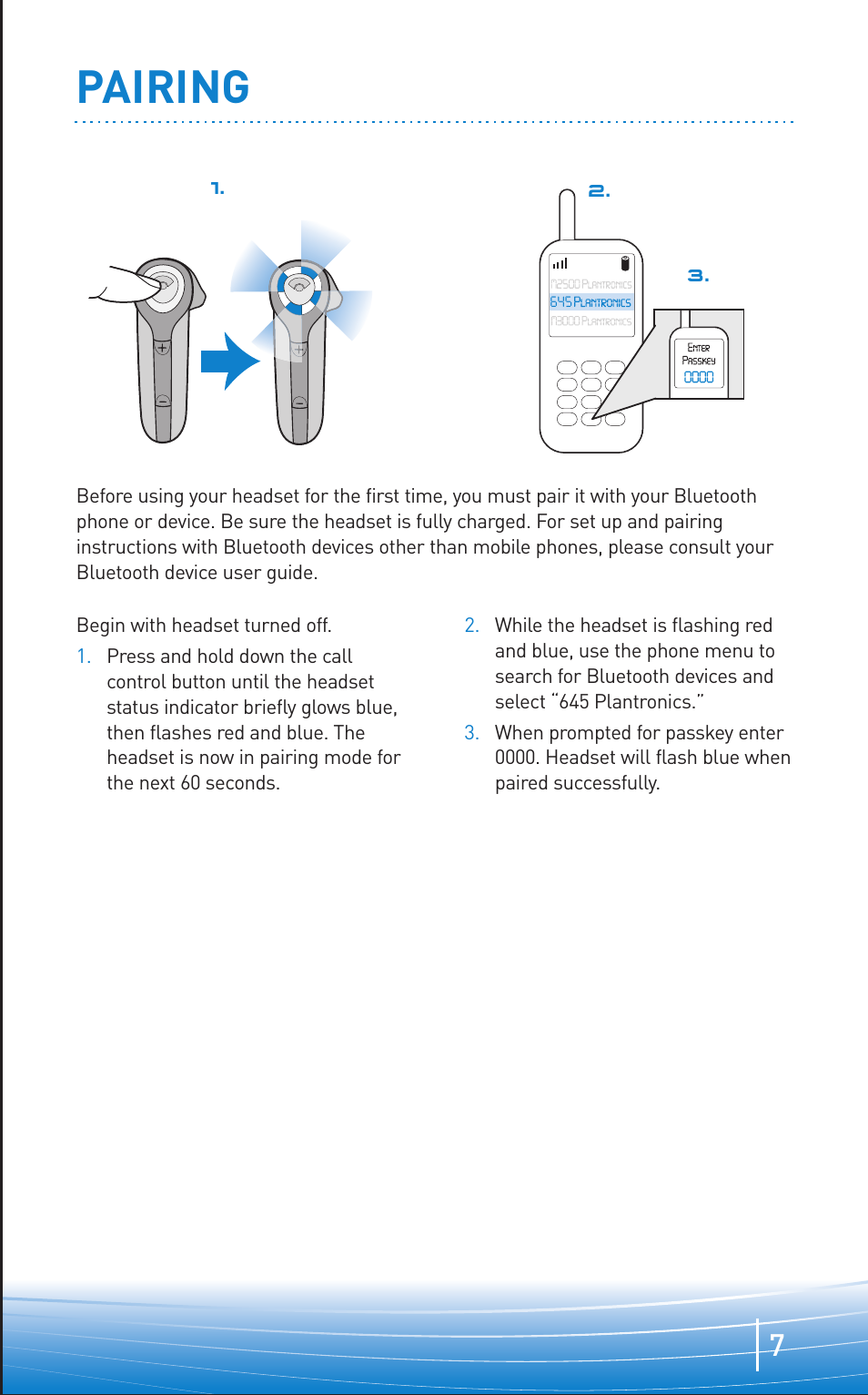 Pairing | Plantronics Discovery 645 User Manual | Page 7 / 32