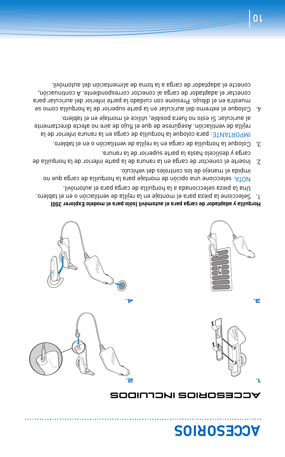 Accesorios, Accesorios incluidos | Plantronics EXPLORER 300 User Manual | Page 23 / 32