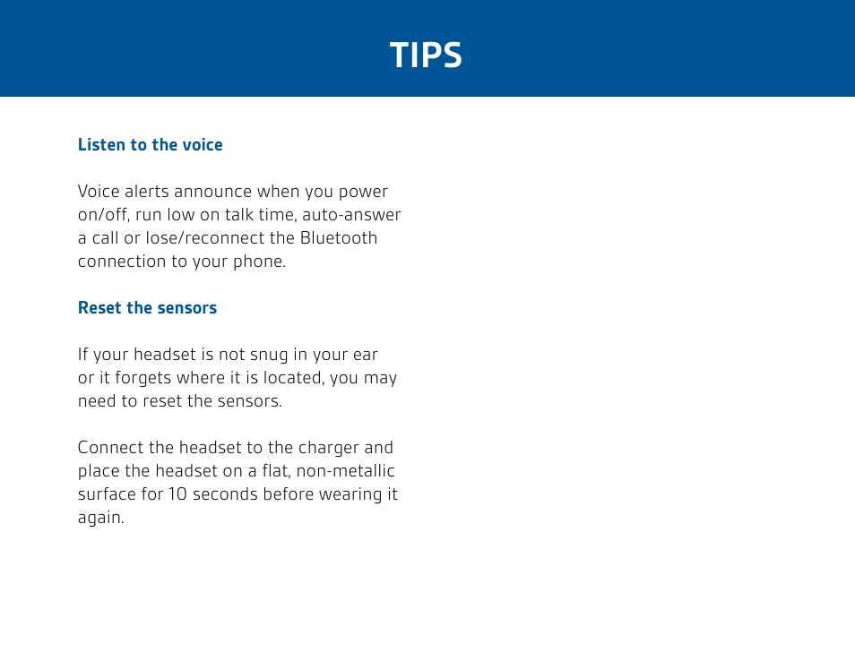 Tips | Plantronics Voyager PRO HD User Manual | Page 7 / 10