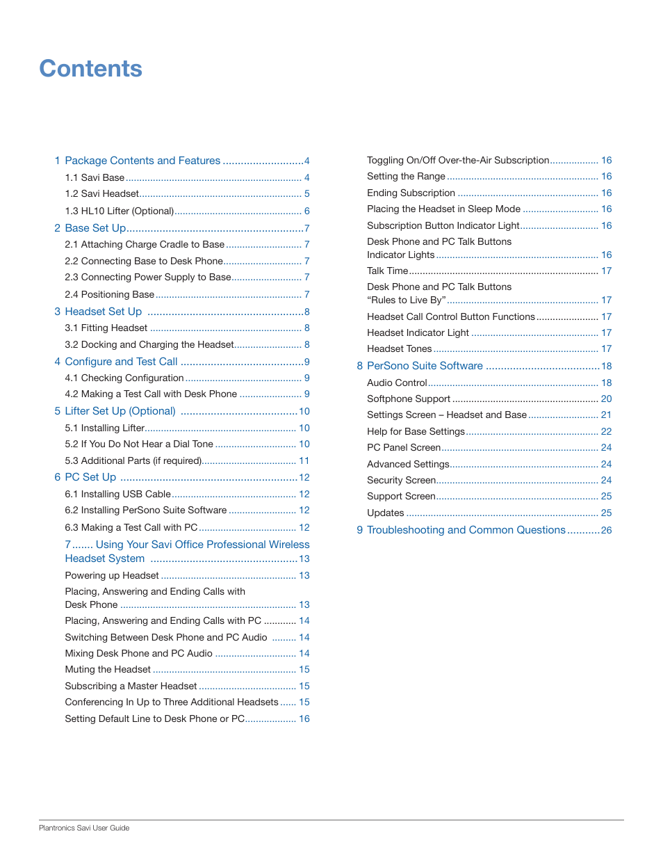 Plantronics Wireless Headset System WO100 User Manual | Page 3 / 28