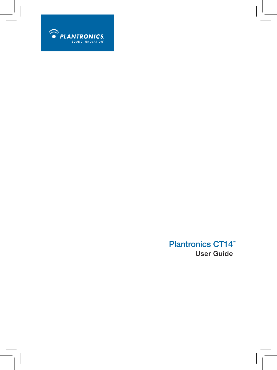 Plantronics CT14 User Manual | 37 pages