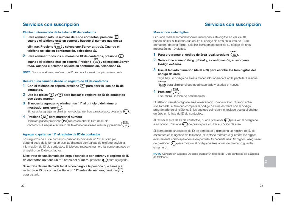 Servicios con suscripción | Plantronics CT14 User Manual | Page 32 / 37