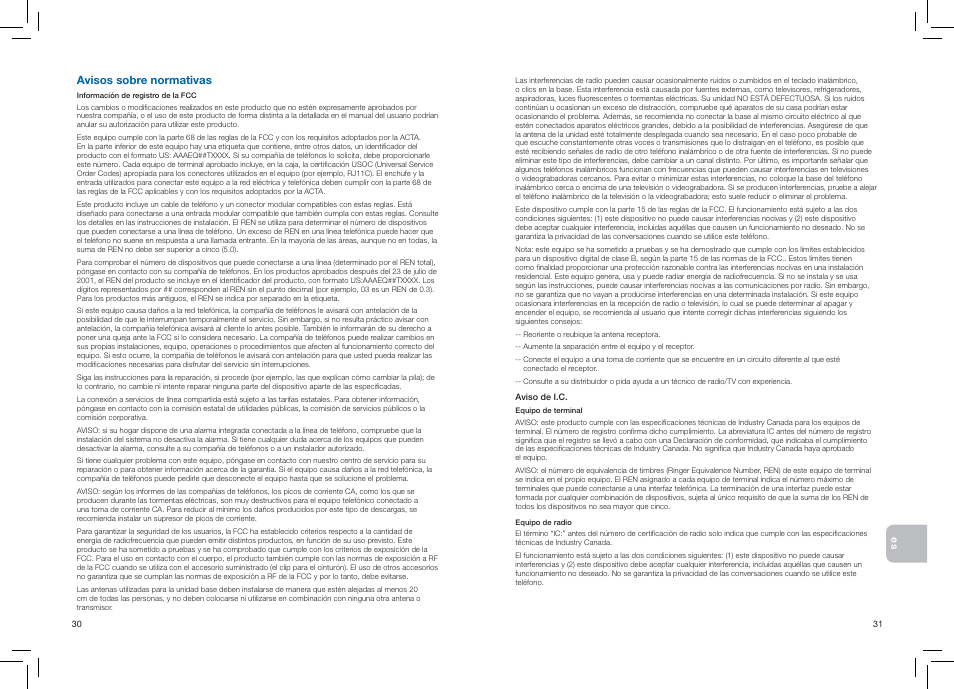 Avisos sobre normativas | Plantronics CT14 User Manual | Page 36 / 37