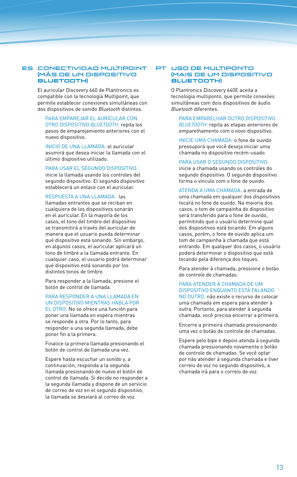 Plantronics 640E User Manual | Page 13 / 32