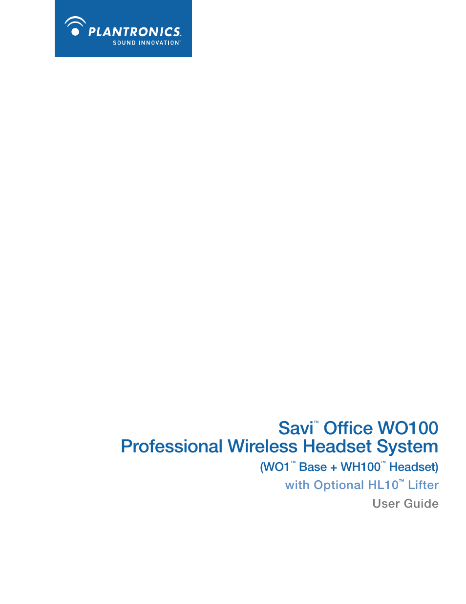 Plantronics SAVI WO100 User Manual | 28 pages