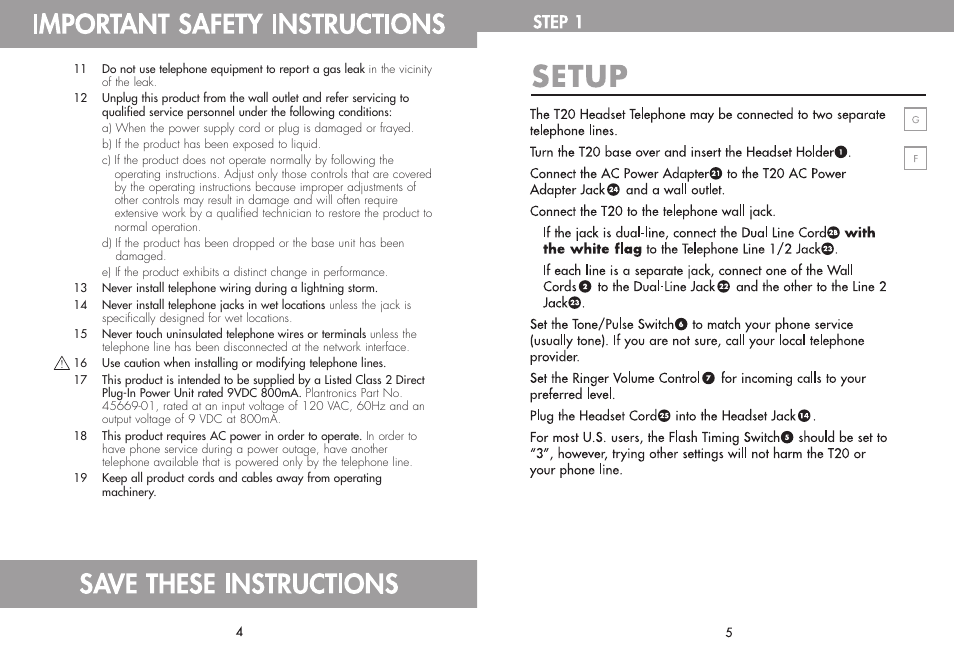 Plantronics T20 User Manual | Page 3 / 7