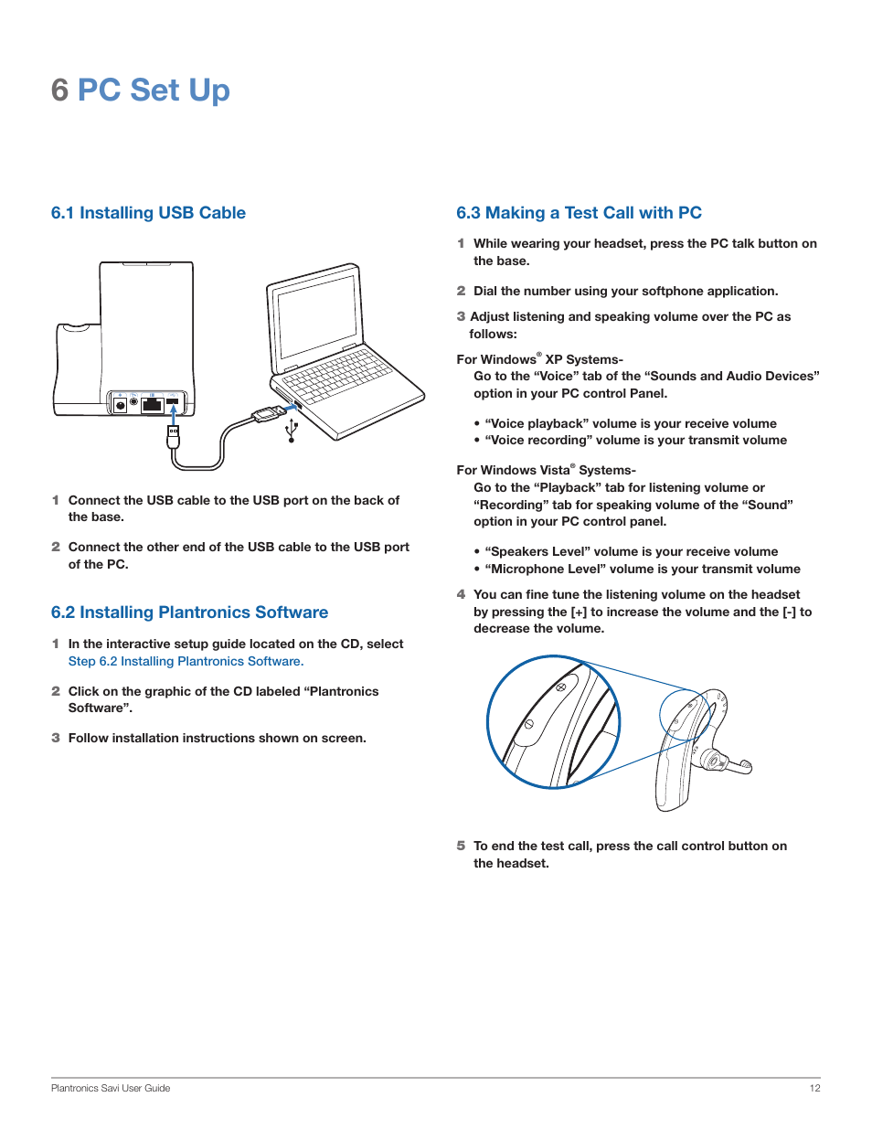 6pc set up | Plantronics WO200 User Manual | Page 12 / 25