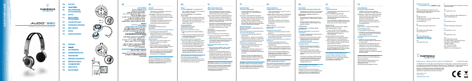 Audio, Stereo bluetooth, Headset | Plantronics .Audio 990 User Manual | Page 2 / 2