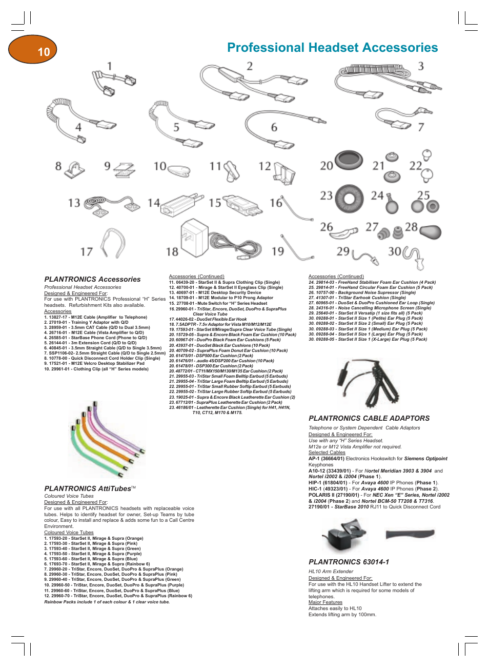 Professional headset accessories | Plantronics Winter 2006 User Manual | Page 10 / 32