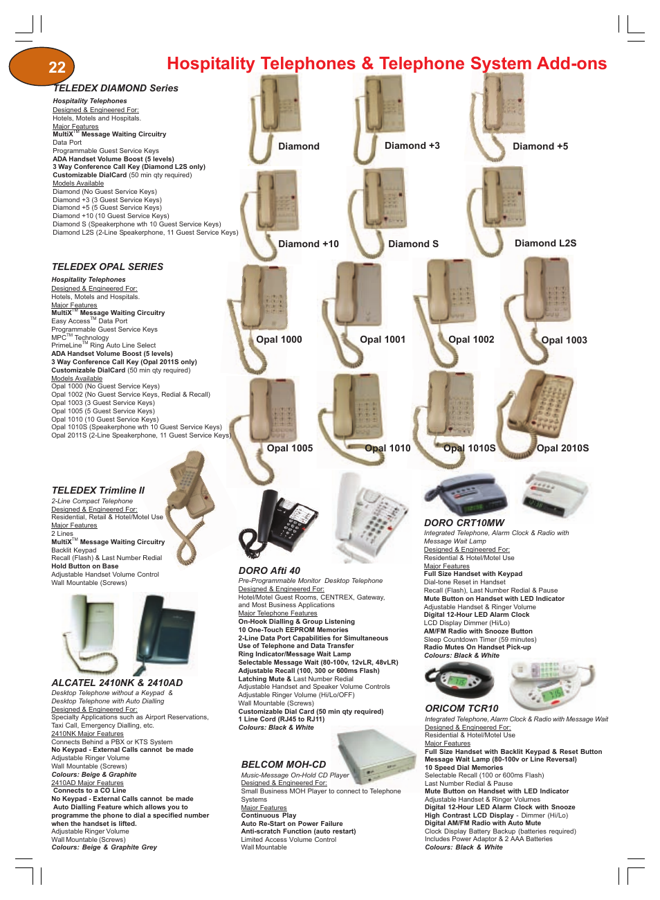 Hospitality telephones & telephone system add-ons | Plantronics Winter 2006 User Manual | Page 22 / 32