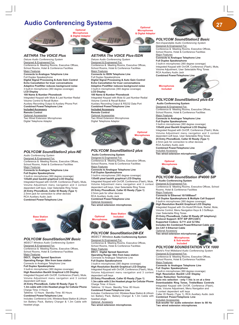 Audio conferencing systems | Plantronics Winter 2006 User Manual | Page 27 / 32