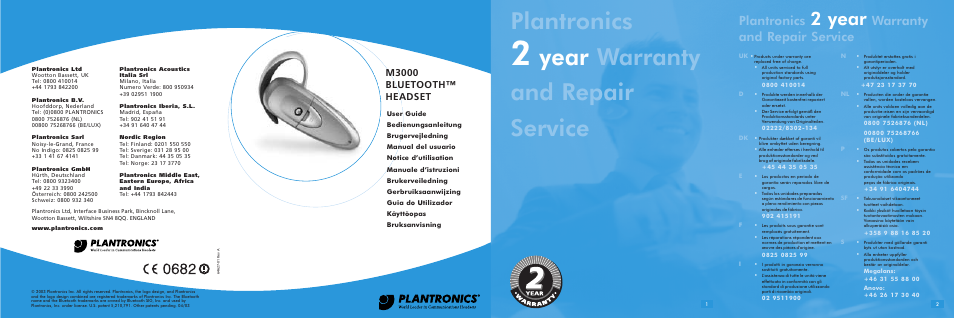 Plantronics M 3000 User Manual | 69 pages