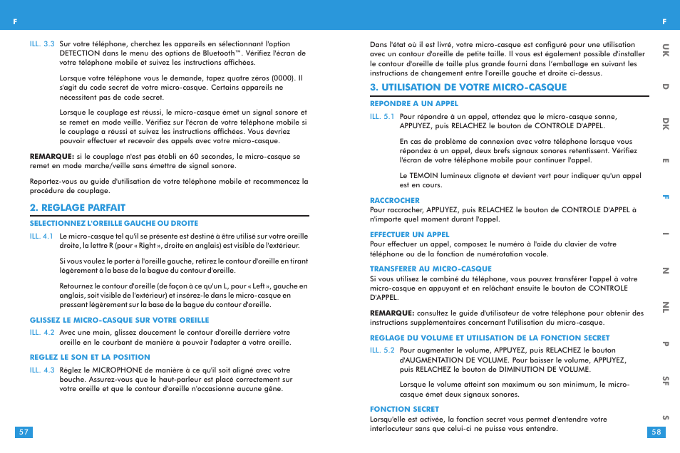 Utilisation de votre micro-casque, Reglage parfait | Plantronics M 3000 User Manual | Page 29 / 69