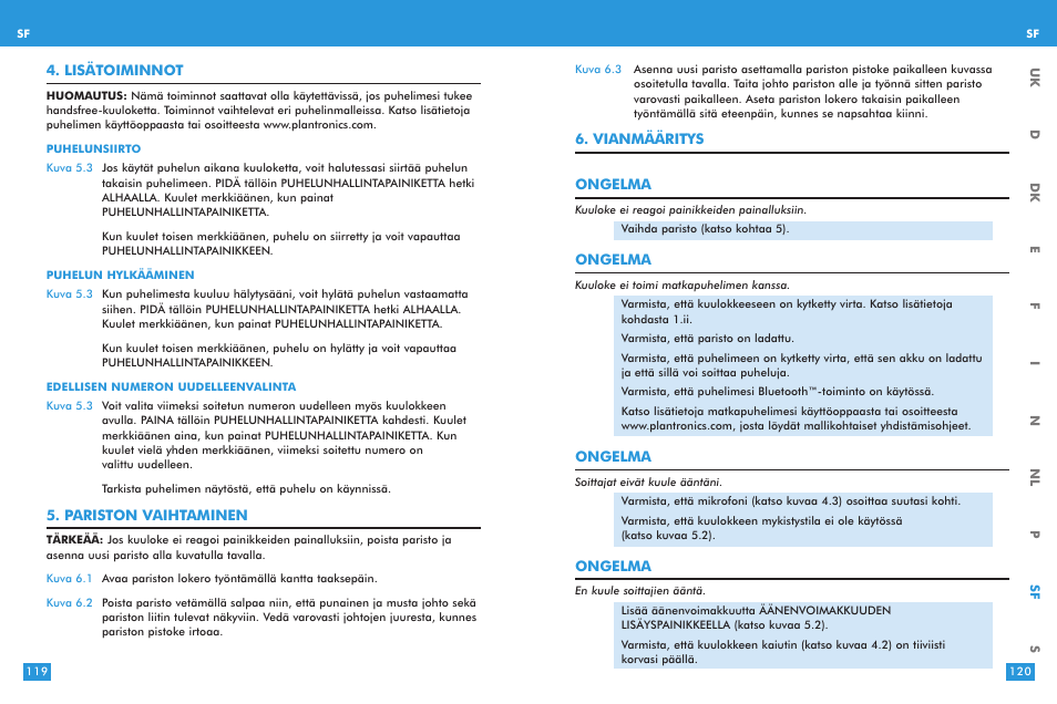 Plantronics M 3000 User Manual | Page 60 / 69