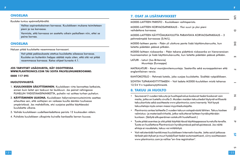 Plantronics M 3000 User Manual | Page 61 / 69