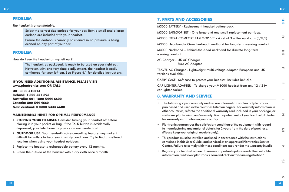 Plantronics M 3000 User Manual | Page 7 / 69