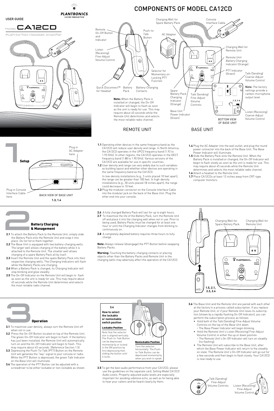 Plantronics CA12CD User Manual | 2 pages