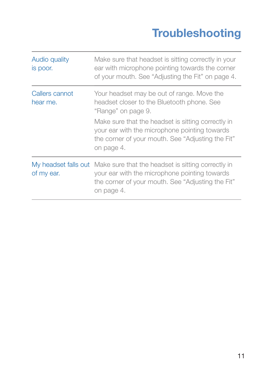 Troubleshooting | Plantronics Voyager 835 User Manual | Page 15 / 17