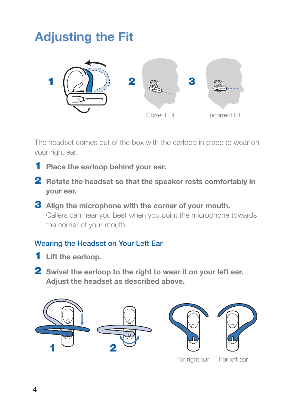 Adjusting the fit | Plantronics Voyager 835 User Manual | Page 8 / 17