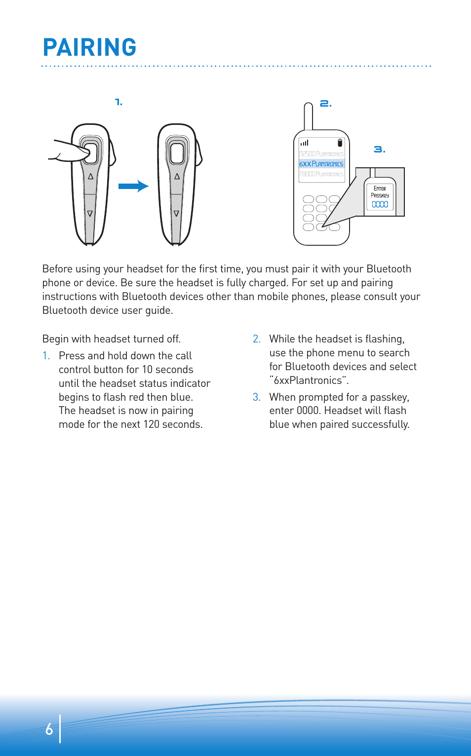 Pairing | Plantronics .Audio 655 User Manual | Page 6 / 16