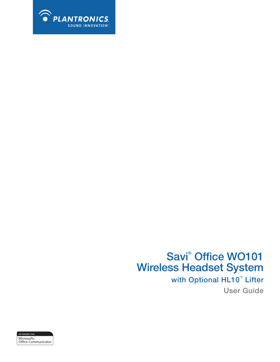 Plantronics WO101 User Manual | 25 pages