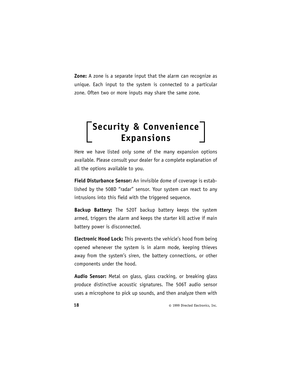 Security & convenience expansions | Python 625 User Manual | Page 22 / 28
