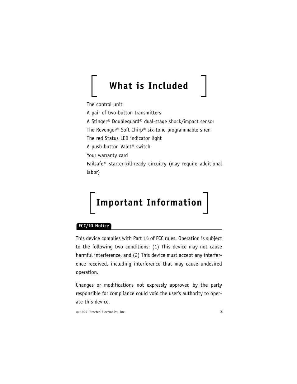 What is included, Important information | Python 625 User Manual | Page 7 / 28
