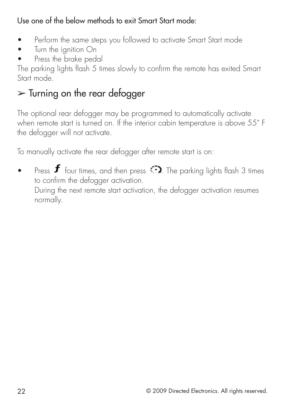 Turning on the rear defogger | Python 1401 User Manual | Page 30 / 44