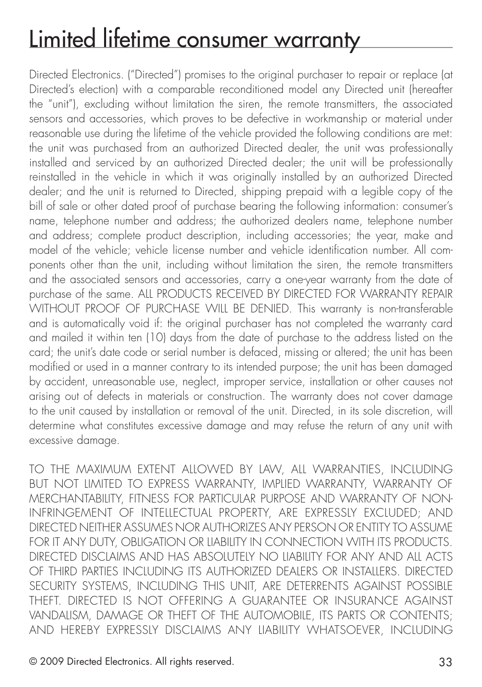 Limited lifetime consumer warranty | Python 1401 User Manual | Page 41 / 44