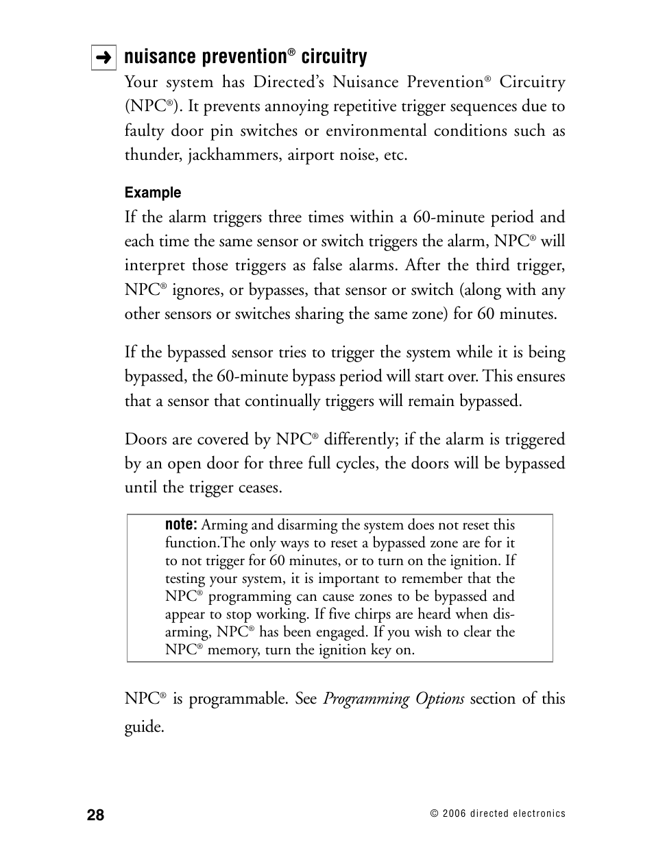Nuisance prevention, Circuitry, Your system has directed’s nuisance prevention | Circuitry (npc | Python 702 User Manual | Page 27 / 53