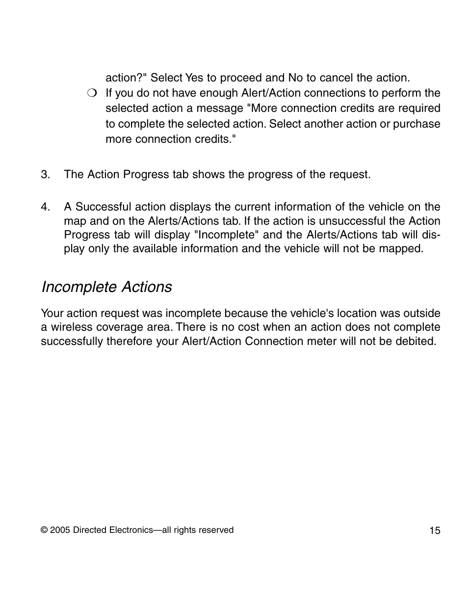 Incomplete actions | Python GPS tracking User Manual | Page 14 / 32