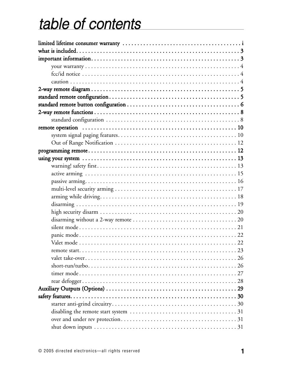 Tta ab blle e o off c co on ntte en nttss | Python 871XP User Manual | Page 4 / 52
