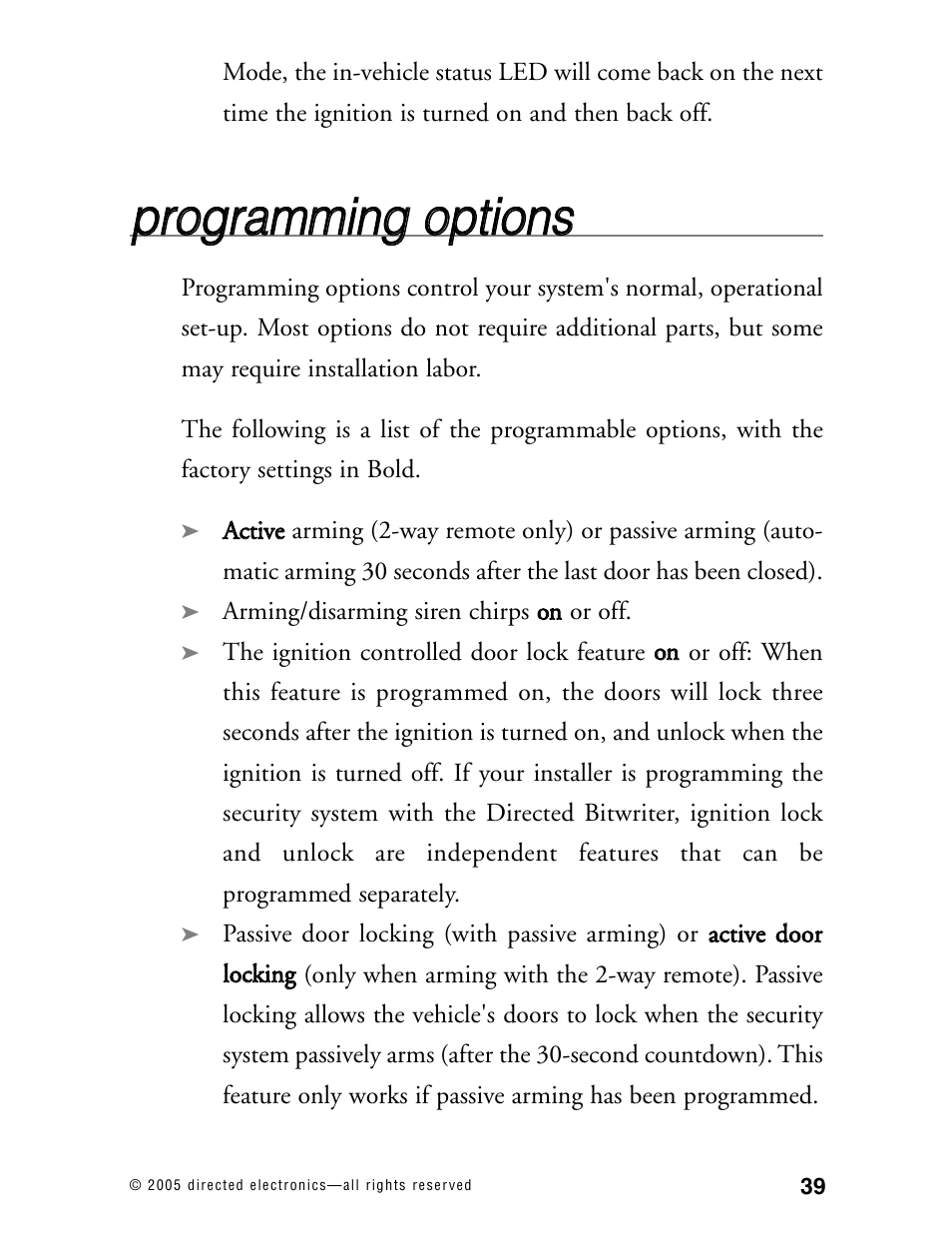 Pprro og grra am mm miin ng g o op pttiio on nss | Python 871XP User Manual | Page 42 / 52