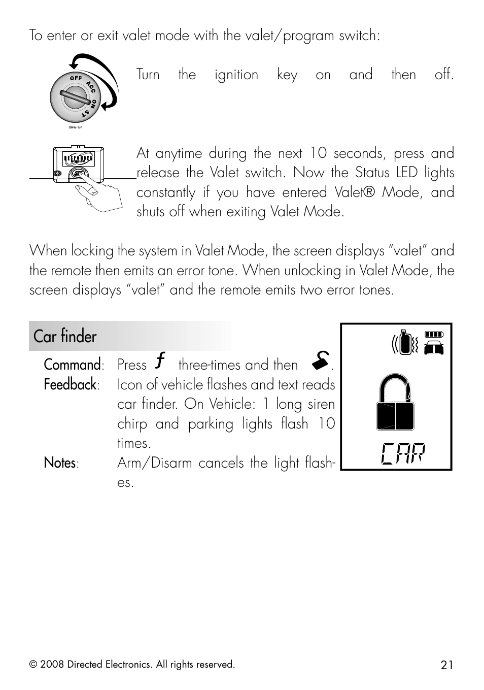 Car finder | Python 991 User Manual | Page 21 / 60