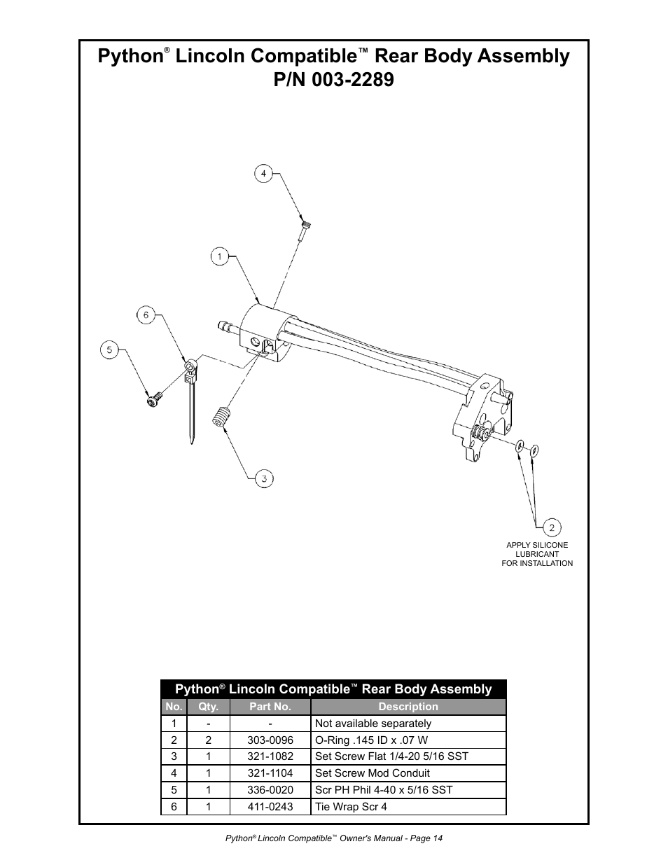 Python, Lincoln compatible | Python 232-835 User Manual | Page 22 / 30