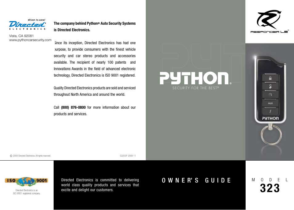 Python 323 User Manual | 41 pages