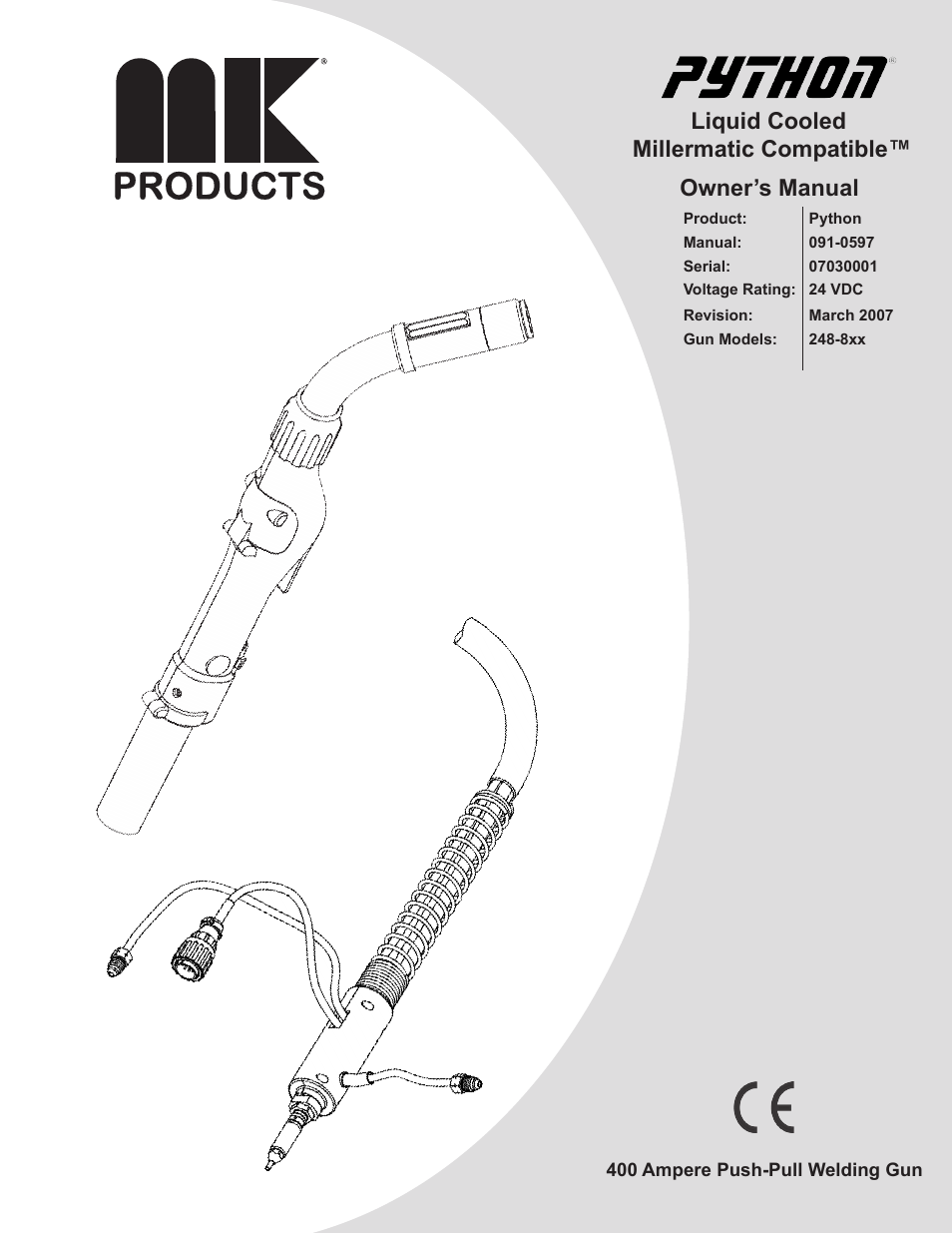 Python LIQUID COOLED MILLERMATIC COMPATIBLE 248-8XX User Manual | 32 pages